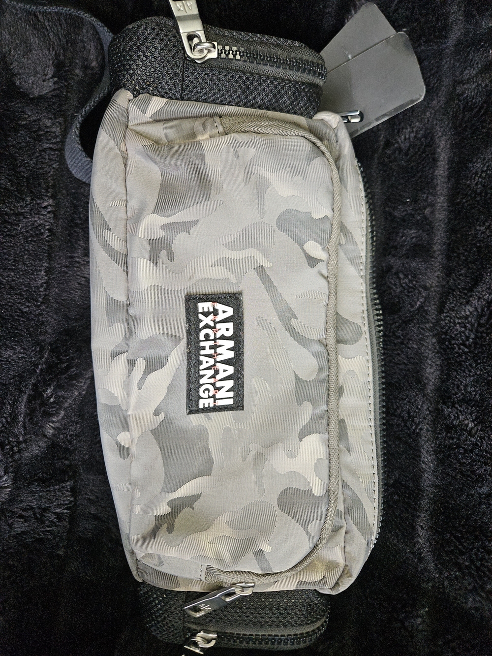 Armani Exchange Men's Gray Camo Crossbody Bag
